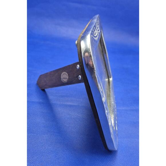 Vtg Arte Giancarlo Honduras Pewter Picture Frame Botanical Theme Wood Back 8x6" - Picture 5 of 8